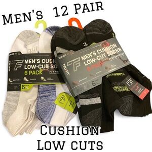 Men’s 12 Pair Low Cut Cushion Socks
